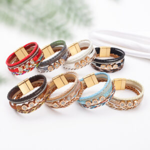 Wholesale Pu Leather Braided Bracelet