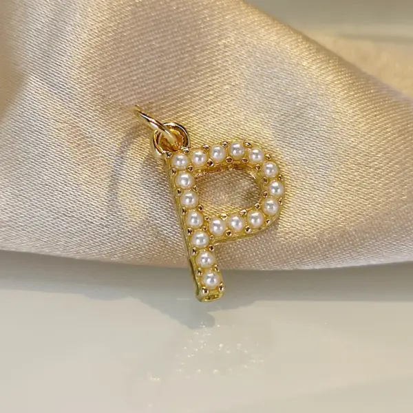 Wholesale Jewelry Fashion Letter Imitation Pearl Freshwater Pearl Copper Necklace