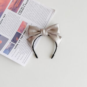Light gray metallic luster satin headband