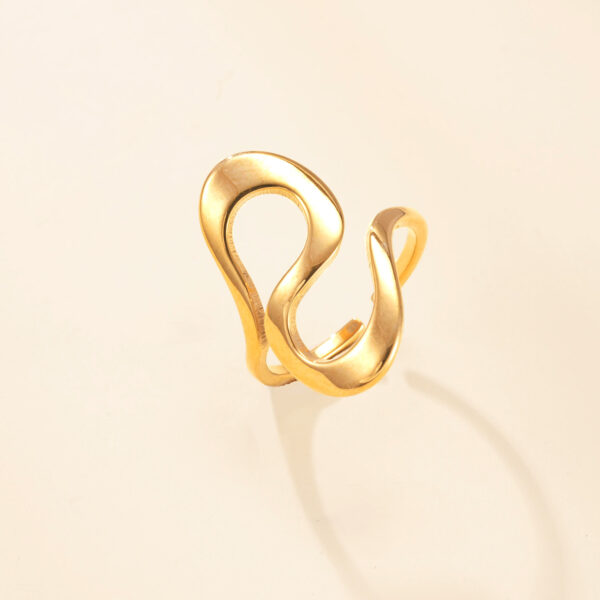Wholesale Twisted irregular open stainless steel women's ring