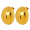 Wholesale PVD Coated Real Gold Plated 18K Gold Oval 304 Stainless Steel Simple Style Artistic Waterproof Non Tarnish Ear Studs
