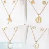 Wholesale Classic Style Letter Stainless Steel Alloy Plating Earrings Necklace
