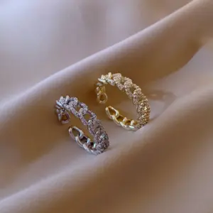 Wholesale Copper Plating Twist Artificial Gemstones Copper Rings