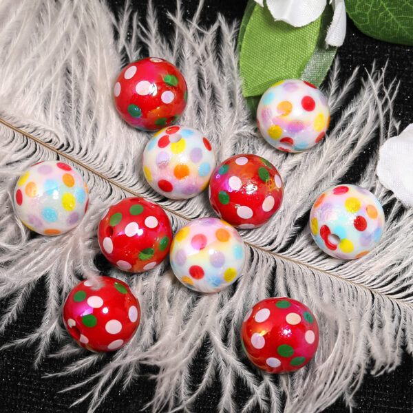 Wholesale Colorful polka dot acrylic DIY beads