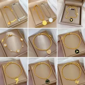 Wholesale PVD Coated Real Gold Plated Constellation Titanium Steel Cartoon Style Waterproof Non Tarnish Bracelets