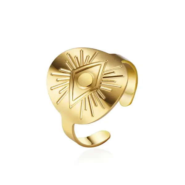 Wholesale PVD Coated 18K Gold Real Gold Plated 304 Stainless Steel Retro Waterproof Non Tarnish