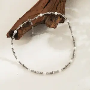Necklace-Steel Color 6mm