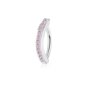 Silver Arc Buckle with Pink Zircon