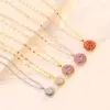 Wholesale Fashionable Titanium Steel Flower Necklace Rotatable Bohemian Style Women's Luxury Aesthetic Lockbone Chain Jewelry Accessory