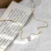 Wholesale Titanium Steel Simple Style Geometric Plating Inlay Zircon Pendant Necklace