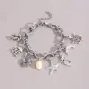 Hawaiian Bohemian Beach Starfish Shell Hippocampus Pearl 304 Stainless Steel Stainless Steel Chain Bracelets In Bulk