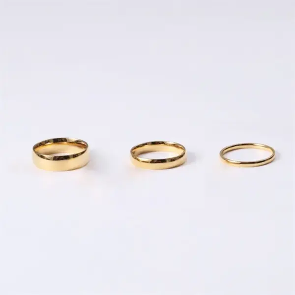 Wholesale PVD Coated 14K Gold Real Gold Plated Geometric Stainless Steel Simple Style Waterproof Non Tarnish Rings