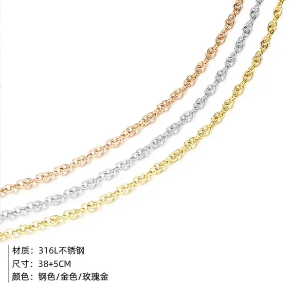 oly-87011e4e4fa17de546f052a16d83f3d1 Wholesale PVD Coated 14K Gold Real Gold Plated U Shape Stainless Steel Fashion Waterproof Non Tarnish 304 Stainless Steel Necklace