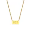 PVD Coated Real Gold Plated 18K Gold Number 304 Stainless Steel Fashion Waterproof Non Tarnish 304 Stainless Steel Necklace