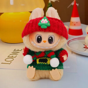 Rx278 christmas set [red hat + green belt sweater + red and green scarf three-piece set (doll not included)