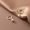 Wholesale Vacuum Plating Real Gold Plated 18K Gold Round 304 Stainless Steel Classic Style Waterproof Non Tarnish Drop Earrings