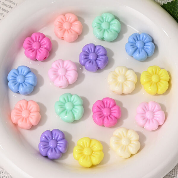 Wholesale Acrylic Cream Candy Color Small Flower Beads