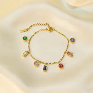 Qye233 Color Zircon Bracelet / Gold