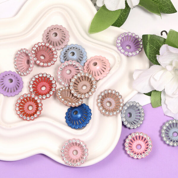 oly-8707a8818eb5dbc2736f36cbe68184ef Wholesale New style rhinestone-encrusted hollow flower basket with spacer beads, simple and fashionable, DIY keychain, beaded pen accessory.