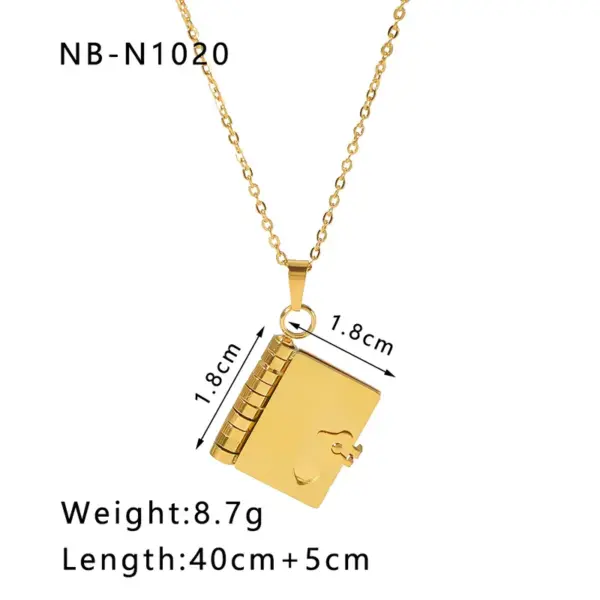 Wholesale Ion Plating (IP) 18K Gold Plated Love Envelope Red Heart 304 Stainless Steel French Style Classic Commute Pendant Necklace