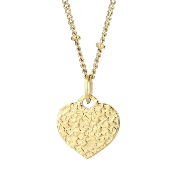 Wholesale PVD Coated 18K Gold Plated Heart Shape Titanium Steel Simple Style Waterproof Non Tarnish Titanium Steel Pendant Necklace
