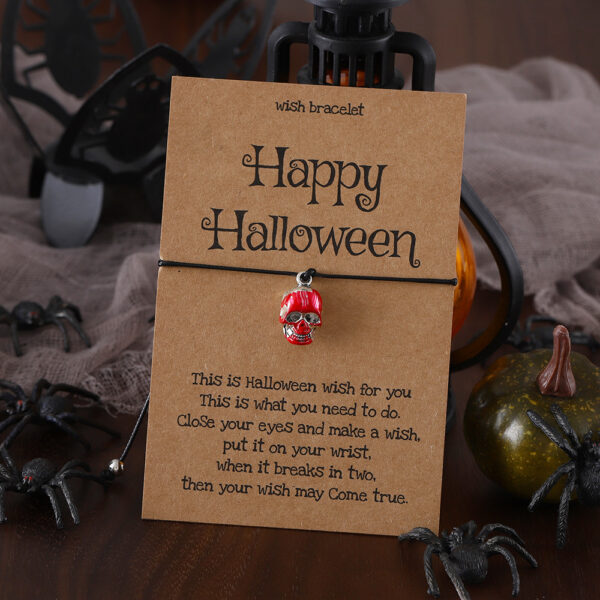 oly-87201149a4a316dd6740ea39335becb8 Wholesale Cross-border exaggerated and personalized Halloween series card bracelet with bloody tools, teeth, skull, and hand-woven jewelry