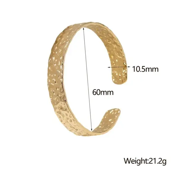 Wholesale PVD Coated Real Gold Plated 18K Gold Irregular Solid Color 304 Stainless Steel IG Style Modern Style Simple Style Waterproof Non Tarnish Bangle