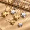 Wholesale PVD Coated Star 304 Stainless Steel French Style Simple Style Waterproof Non Tarnish Earrings Necklace