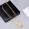 Wholesale Jewelry Heart 304 Stainless Steel Titanium Steel 18K Gold Plated Inlaid Shell Inlaid Gold Necklace