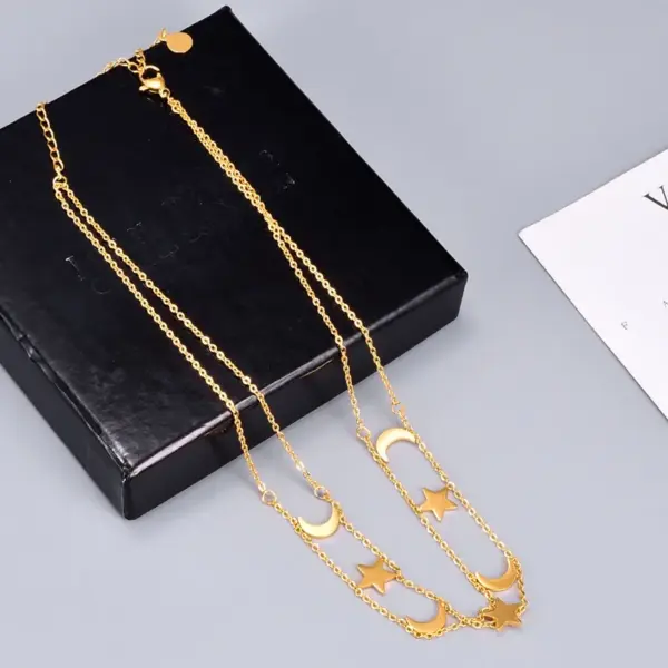 Wholesale Jewelry Heart 304 Stainless Steel Titanium Steel 18K Gold Plated Inlaid Shell Inlaid Gold Necklace