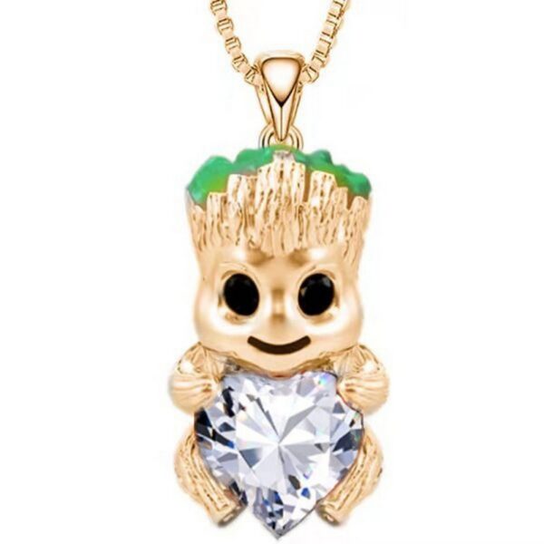 Wholesale creative little tree people drop oil necklace OLY Exclusive