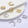 Wholesale 1 Pair Fashion Rectangle Plating Inlay Copper Zircon Hoop Earrings