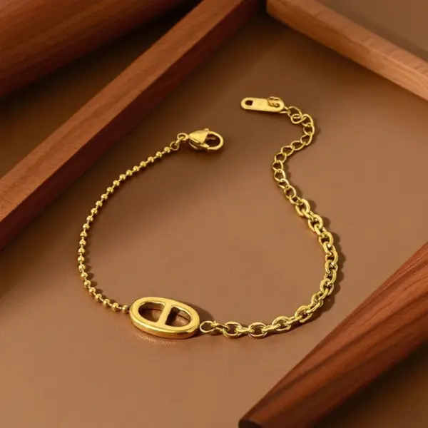 2025 New Titanium Steel Jewelry Set For Women Fashion Summer Necklace Bracelet Accessories Cross Electroplated Bowknot