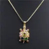 Wholesale Jewelry Micro-set Zircon Turtle Pendant Necklace Ladies Necklace Copper Necklace Wholesale Nihaojewelry