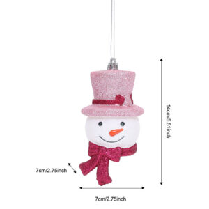 Pink plastic snowman pendant