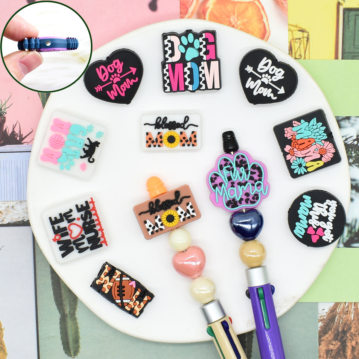 Wholesale Cute Cartoon Mother's Day Series Ballint Pen Beads