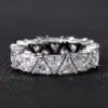 Whole Circle Full Inlaid Single Row Triangular Zircon Copper Ring Female