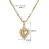 Wholesale Casual Elegant Simple Style Heart Shape Copper Plating Inlay Zircon 18k Gold Plated Earrings Necklace