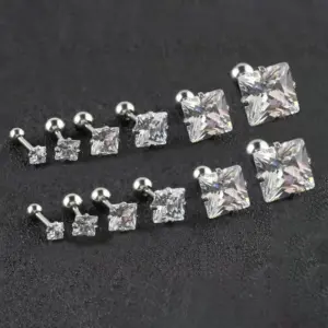 Silver / 3/4/5/6/7/8 Six Pairs Set