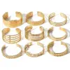 Wholesale PVD Coated 18K Gold Real Gold Plated Leaf Solid Color Knot Stainless Steel Basic Retro Waterproof Non Tarnish 304 Stainless Steel Bangle