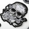 Wholesale Computer Embroidery Label Badge Patch Garment Accessories Cross-border Supply Skull Finger Ghost Head Embroidery Cloth Patch
