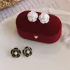 Wholesale Retro Simple Style Flower Alloy Enamel Inlay Pearl Women's Ear Studs