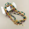 Wholesale Jewelry Fashion Geometric 304 Stainless Steel Natural Stone Haematite Natural Stone Beads Gold Plated Plating Stainless Steel Necklaces