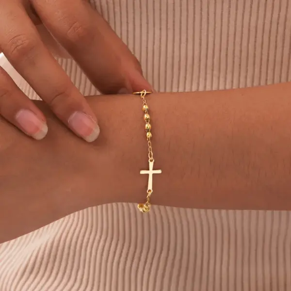 Wholesale PVD Coated Real Gold Plated 18K Portrait Virgin Mary 201 Stainless Steel Classical IG Style Waterproof Non Tarnish Bracelets