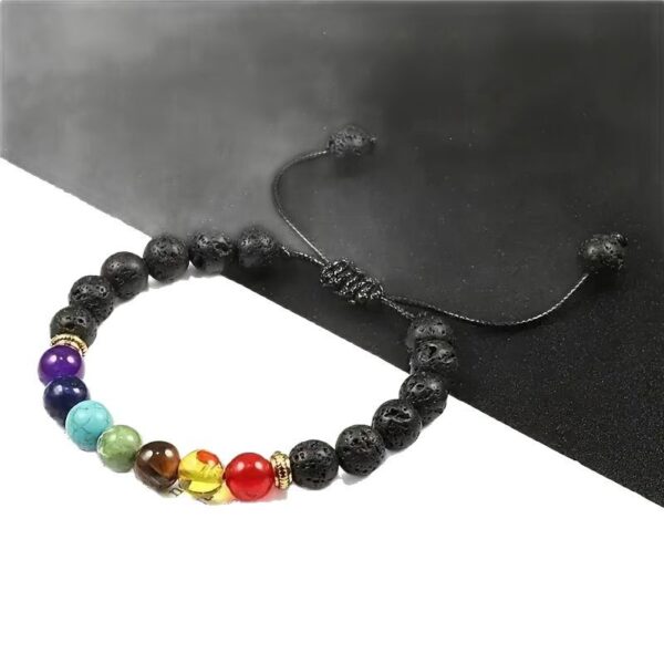 Wholesale Cross-border TEMU Hot Sale Colorful Volcanic Stone Woven Bracelet Wholesale Beaded Men's and Women's Cultural Play Natural Beads