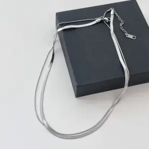 Jyh490 Necklace Steel round Snake Blade Double-Layer Chain