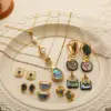 Wholesale Jewelry Vacation Classic Style Geometric Titanium Steel Plating Earrings Necklace Cable Chain