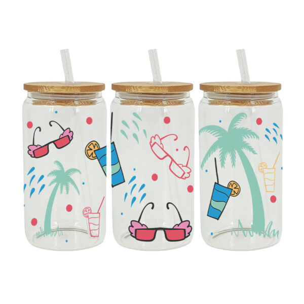 Wholesale Uv Transfer Sticker Glass Cup Crystal Label Crystal Sticker Cross-Border Exclusive for 16oz Glass Cup Special Sticker 23Cmx11Cm