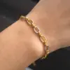 Wholesale Modern Minimalist Ladies Bracelet And Necklace Set 18K Gold Stainless Steel Gold And Silver Splicing Cross Buckle Hip Hop Design
