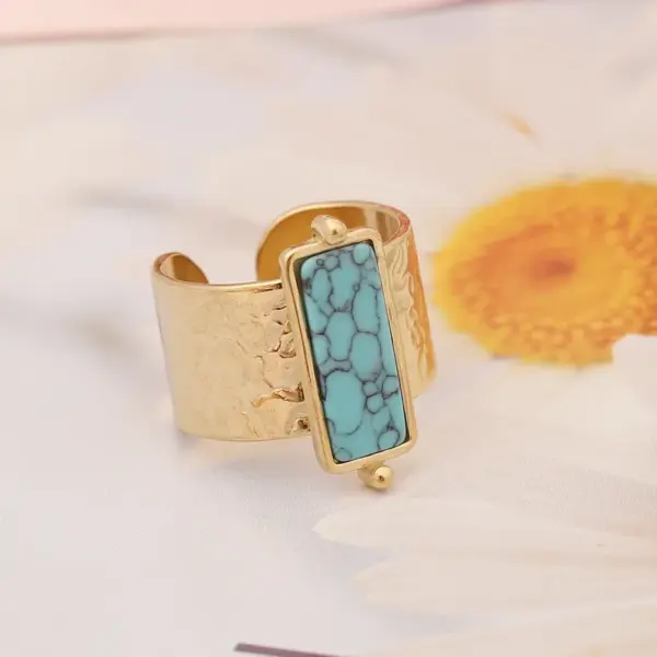 PVD Coated 18K Gold Real Gold Plated Asymmetrical Dress Stainless Steel Fashion Waterproof Non Tarnish Rings